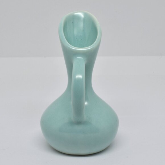 Vintage MCM Miniature Roselane Turquoise Bud Vase, 3.5" Tall, 1961 - Picture 4 of 9
